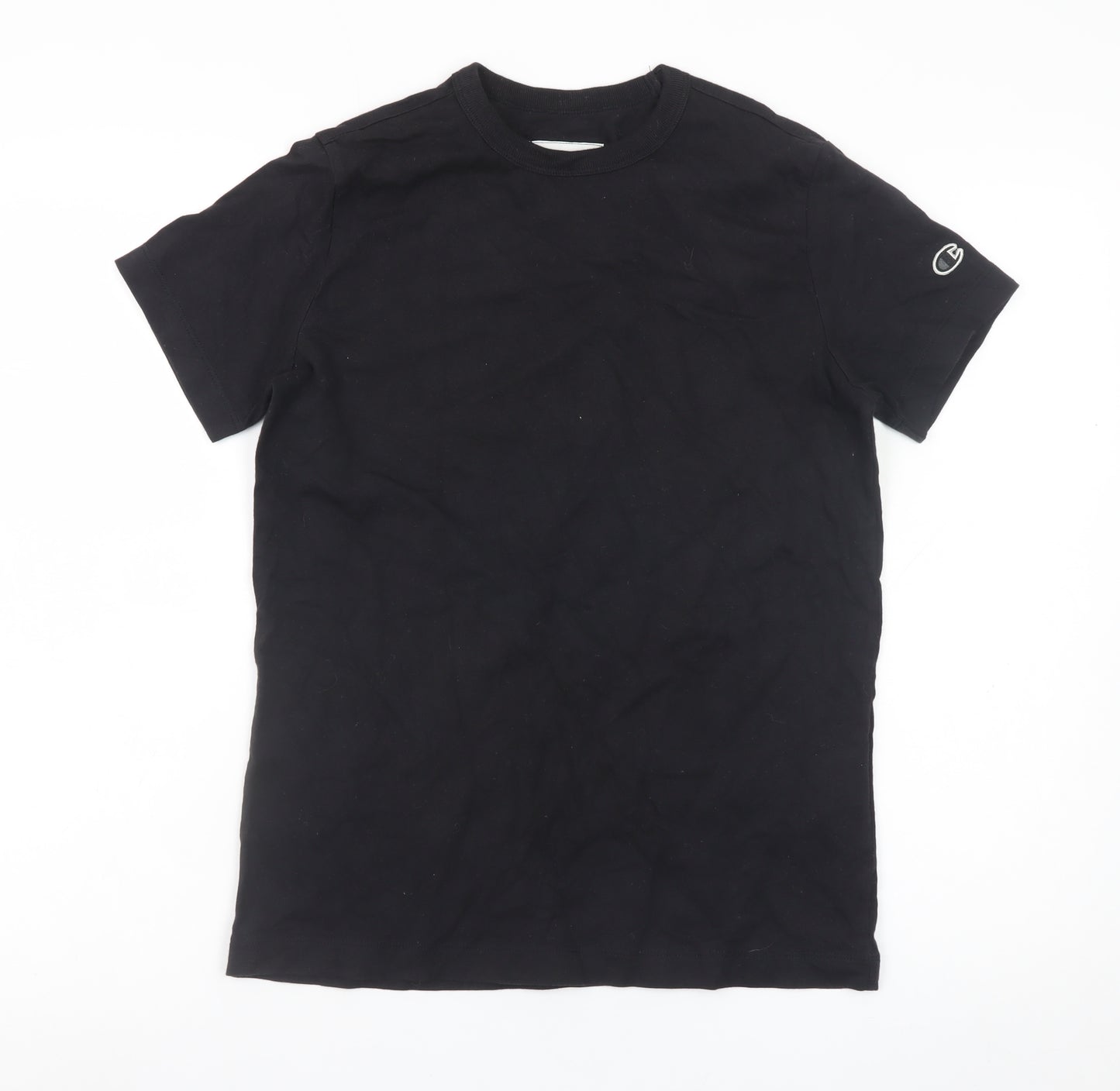 Champion Men's Black Cotton Short Sleeve Crew Neck T-Shirt Size S