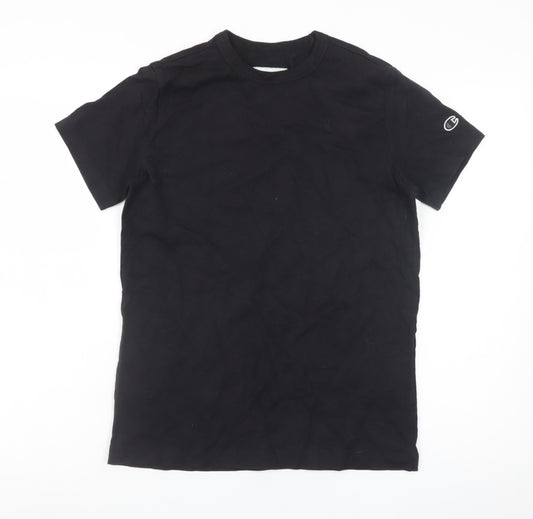 Champion Men's Black Cotton Short Sleeve Crew Neck T-Shirt Size S
