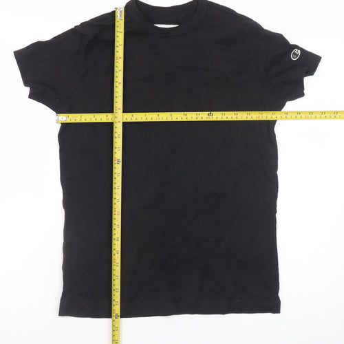 Champion Men's Black Cotton Short Sleeve Crew Neck T-Shirt Size S