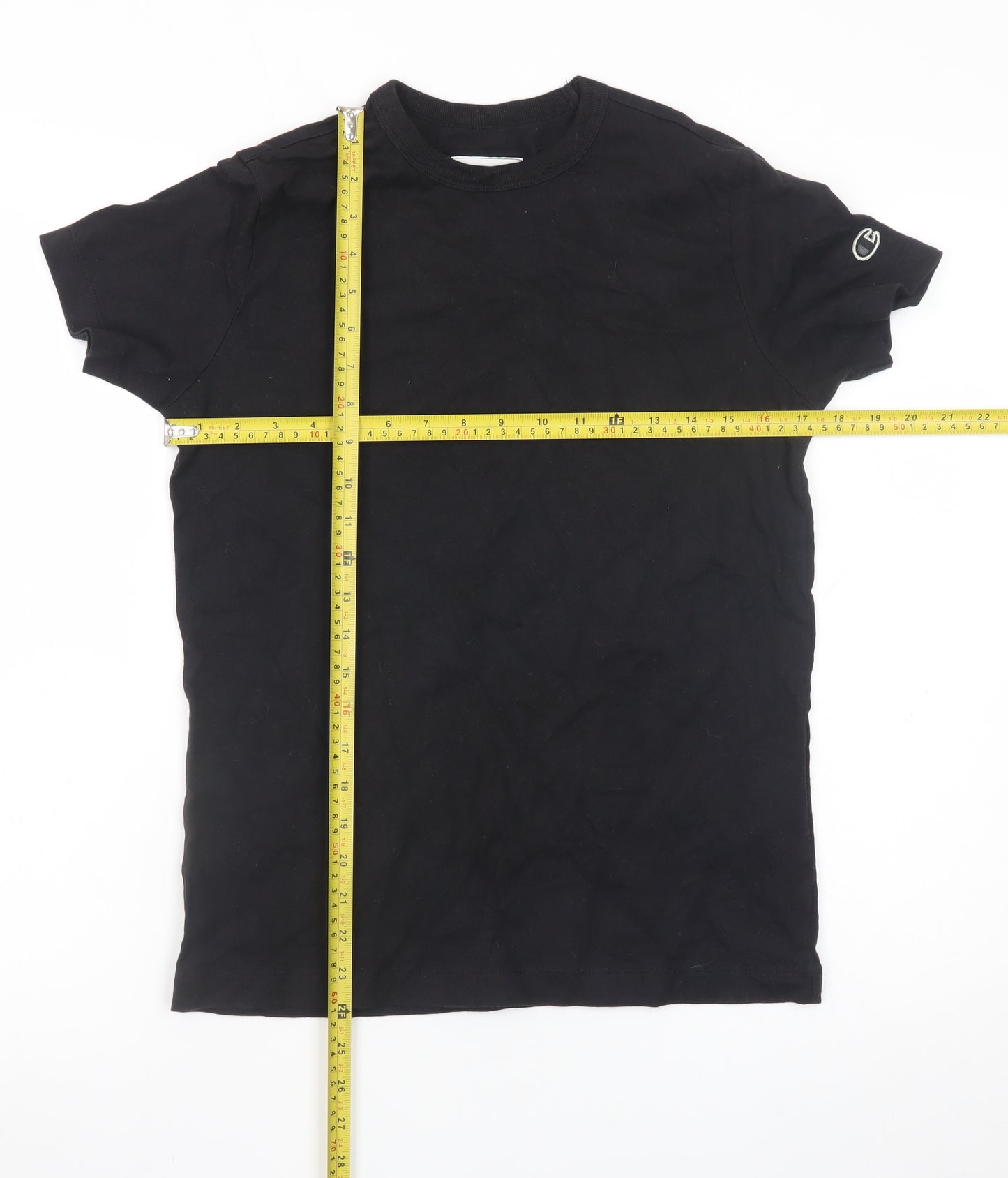 Champion Men's Black Cotton Short Sleeve Crew Neck T-Shirt Size S