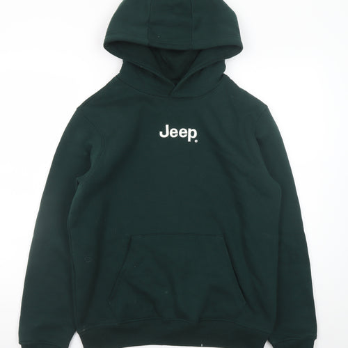 Jeep Mens Green XS Pullover Hoodie with Winter Graphic Print