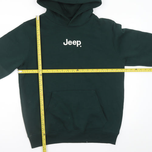 Jeep Mens Green XS Pullover Hoodie with Winter Graphic Print
