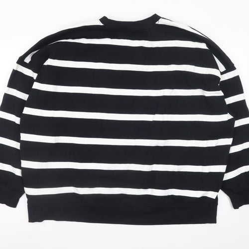 Marks and Spencer Men's Black White Striped XL Pullover Sweatshirt