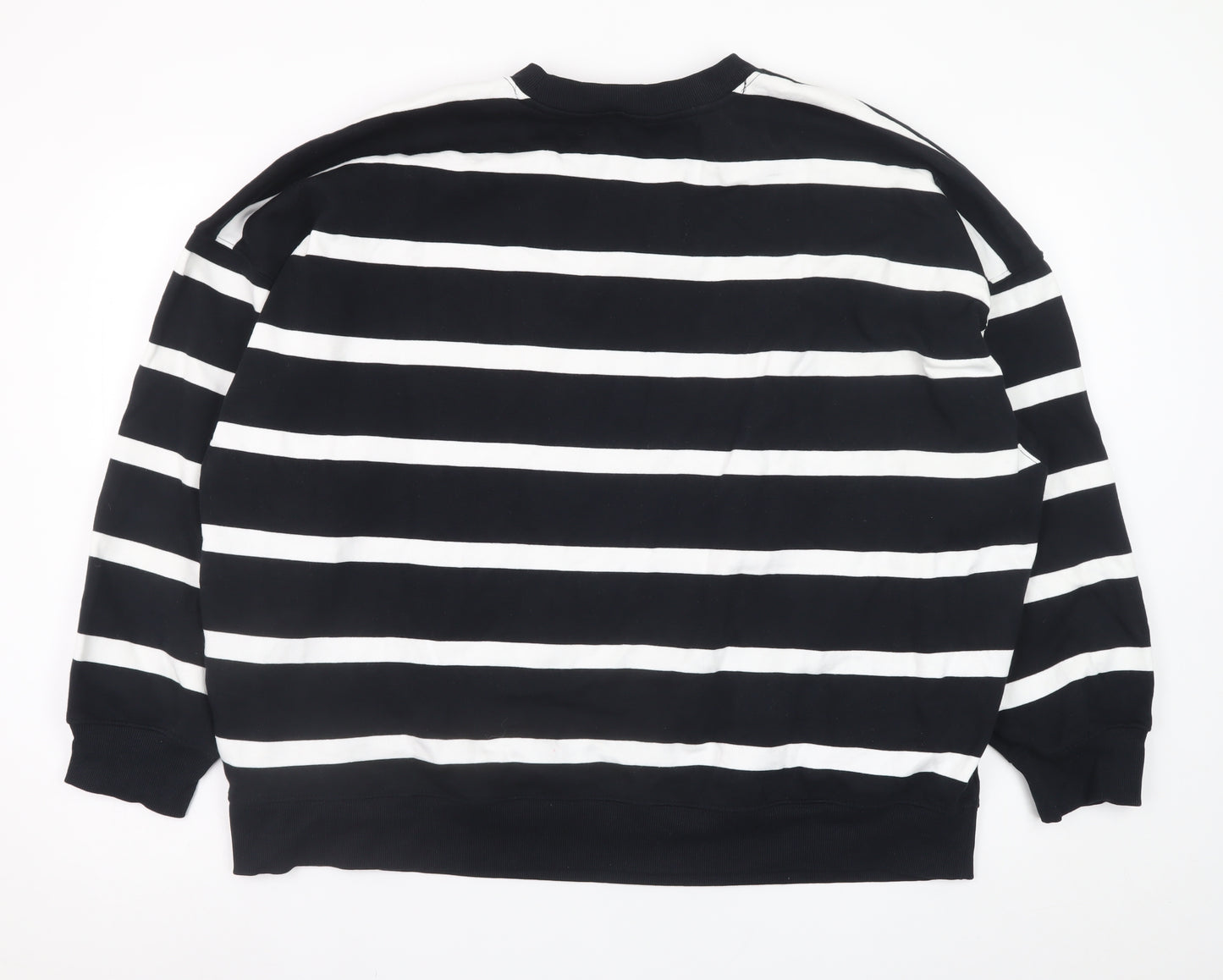 Marks and Spencer Men's Black White Striped XL Pullover Sweatshirt
