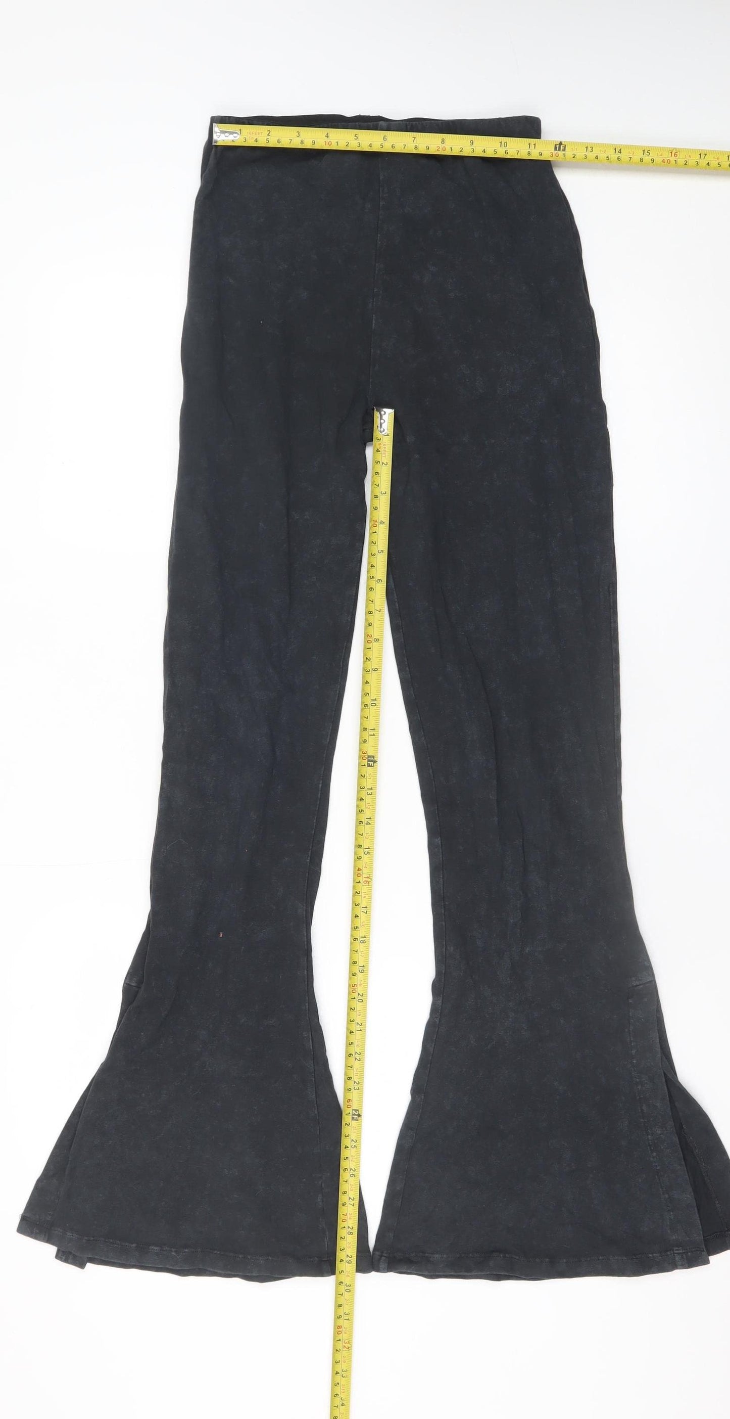 Reclaimed Vintage Women's Black Flared Leggings Size 10