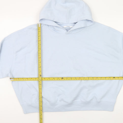 Marks and Spencer Women Blue Large Pullover Hoodie Cotton Blend