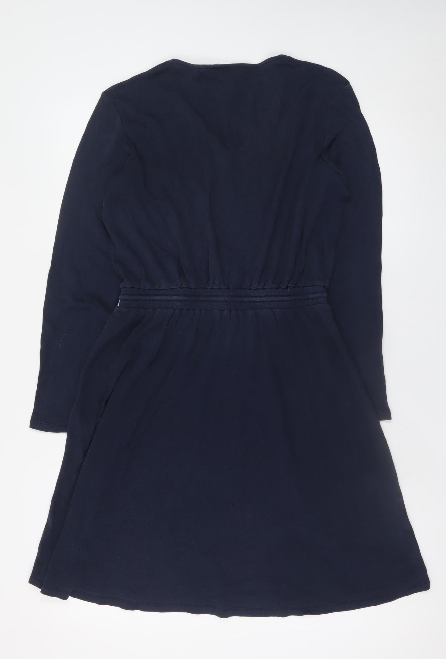 People Tree Women Blue Size 10 Fit & Flare Long Sleeve Cotton Dress