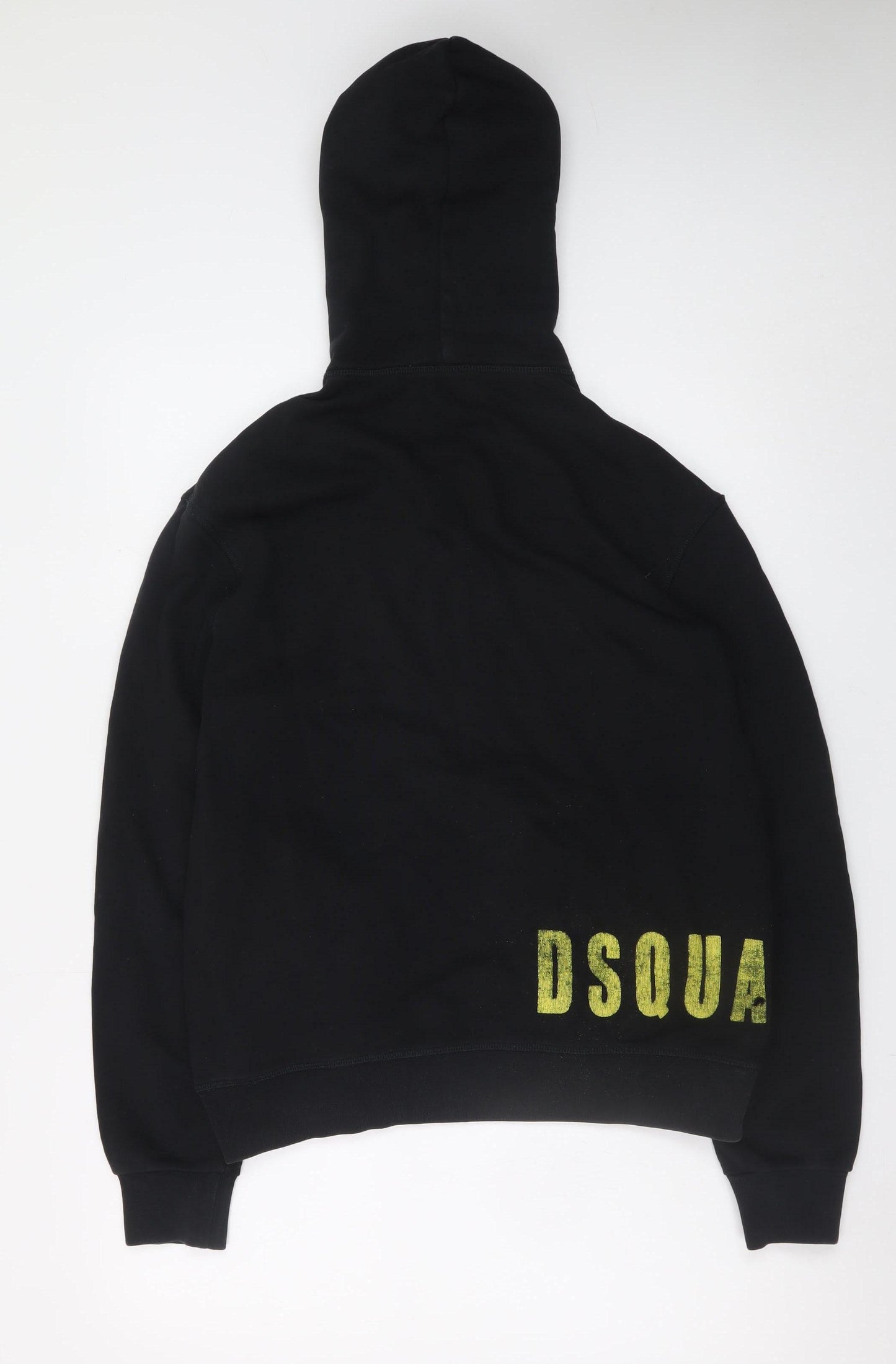 Dsquared2 Boys Black Full Zip Hoodie 16 Years Cotton Blend Graphic Print