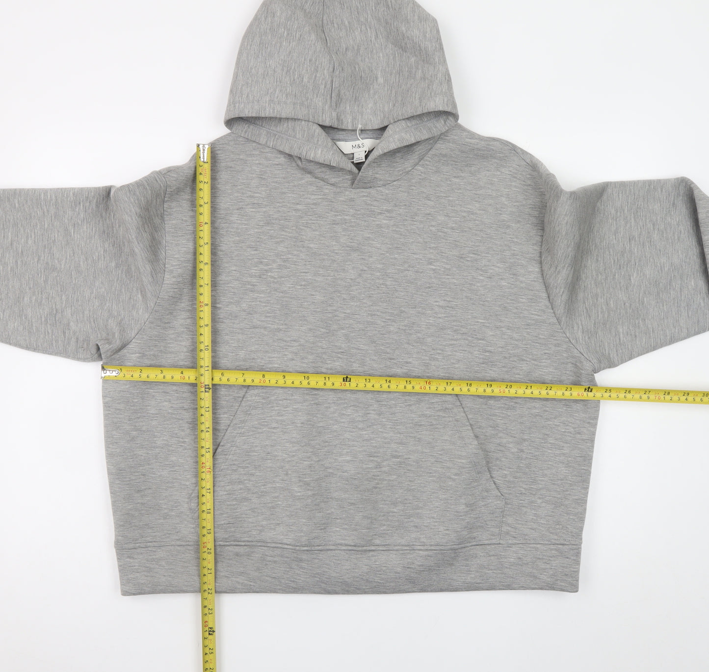 Marks and Spencer Mens Grey Pullover Hoodie Size L Regular Fit