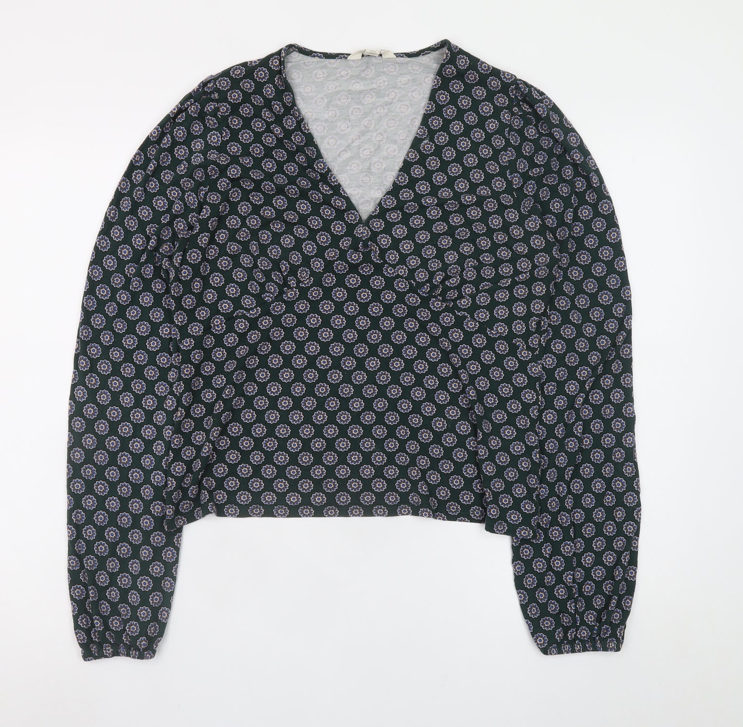 Boden Women’s Blue Geometric Wrap Blouse Size 18 Viscose Stretch