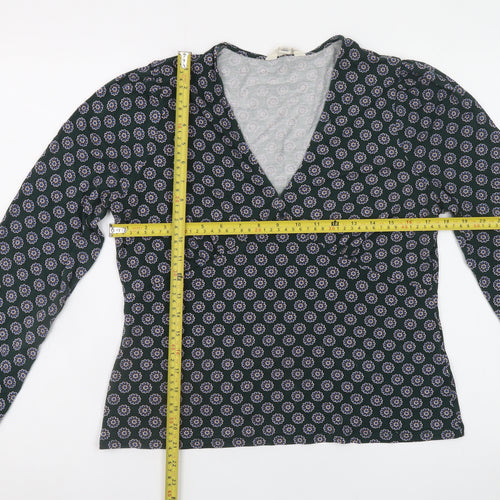 Boden Women’s Blue Geometric Wrap Blouse Size 18 Viscose Stretch