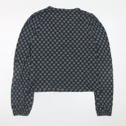 Boden Women’s Blue Geometric Wrap Blouse Size 18 Viscose Stretch