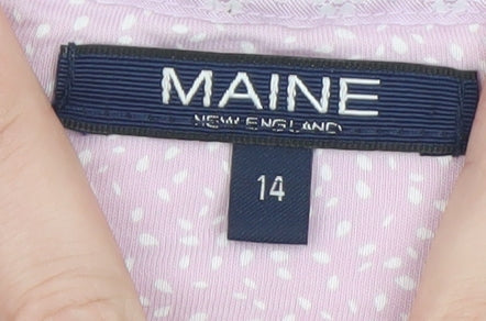 Maine New England Women’s Multicoloured Stripe Cotton Henley Top Size 14