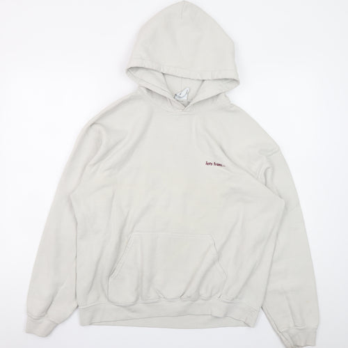 iets frans Men Beige Pullover Hoodie Medium Cotton Blend