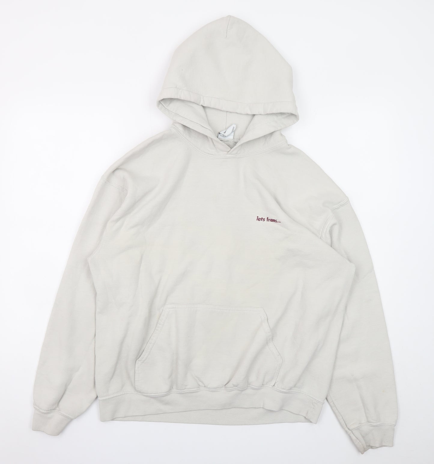 iets frans Men Beige Pullover Hoodie Medium Cotton Blend