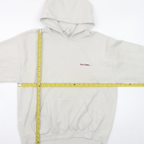 iets frans Men Beige Pullover Hoodie Medium Cotton Blend