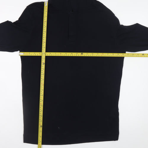 Zara Man Black Long Sleeve Polo Shirt Men’s XL Regular Fit