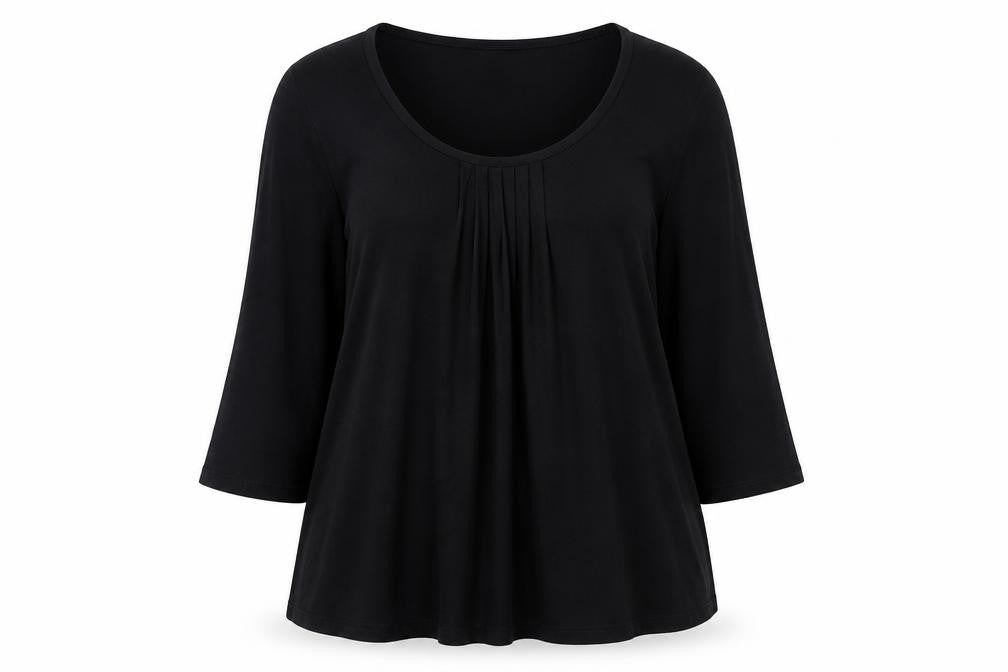 Marks and Spencer Women Black Size 14 Tunic Jersey 3/4 Sleeve Blouse