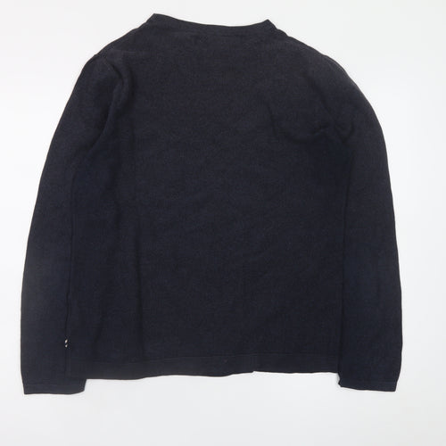 Jack & Jones Men's Black Cotton Crew Neck Pullover Jumper Size L