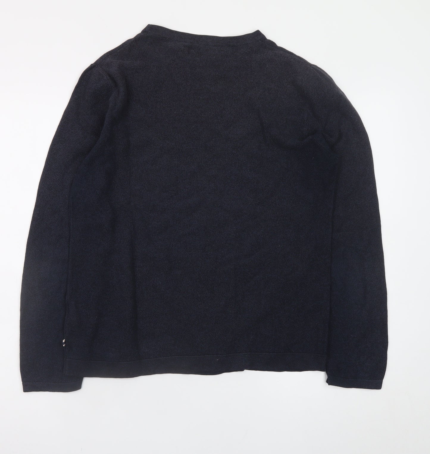 Jack & Jones Men's Black Cotton Crew Neck Pullover Jumper Size L
