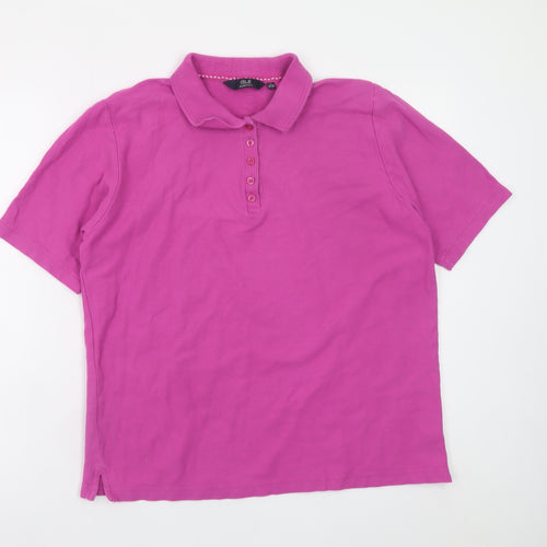 Isle Essentials Women’s Pink Polo Short Sleeve Cotton Top Size 18-20