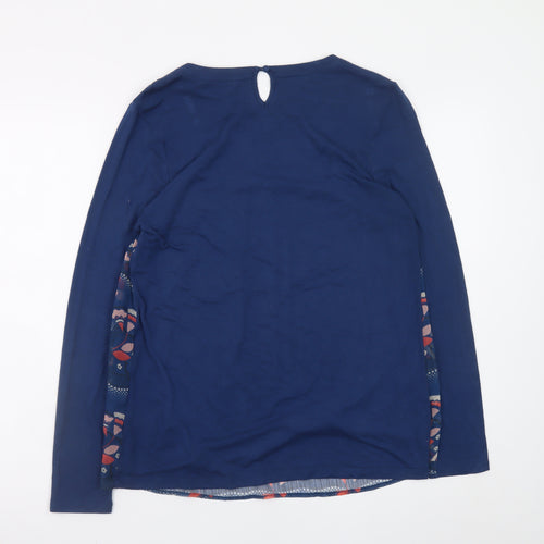 Boden Womens Blue Floral Long Sleeve Tunic Blouse Size 10
