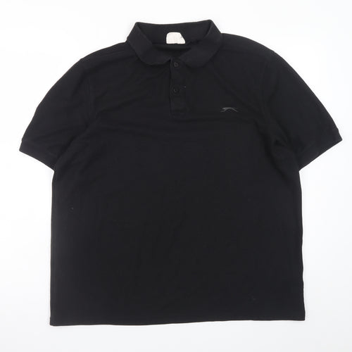 Slazenger Men's Black Polo Shirt XL Regular Fit Sports Top