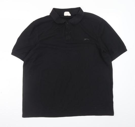 Slazenger Men's Black Polo Shirt XL Regular Fit Sports Top