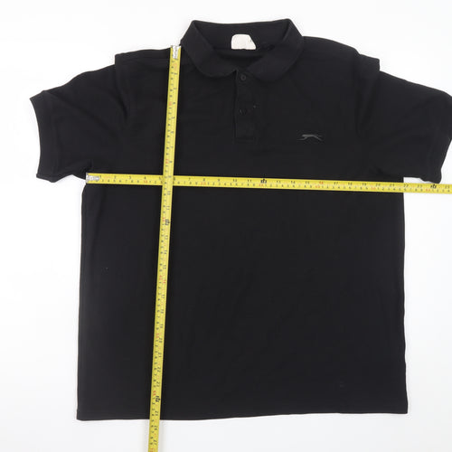 Slazenger Men's Black Polo Shirt XL Regular Fit Sports Top