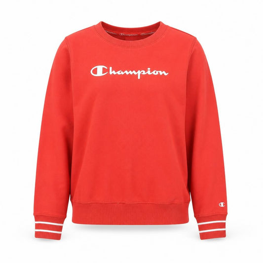 Front view of Champion Women Red Crew Neck Pullover Sweatshirt Medium Cotton Blend