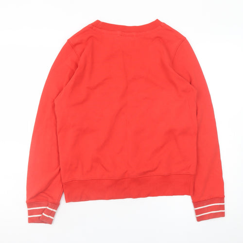 Champion Women Red Crew Neck Pullover Sweatshirt Medium Cotton Blend