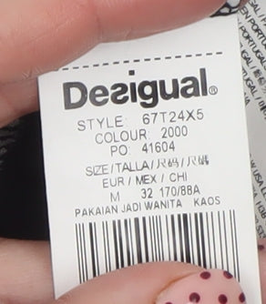 Desigual Womens Multicoloured V-Neck Lyocell T-Shirt Size 12