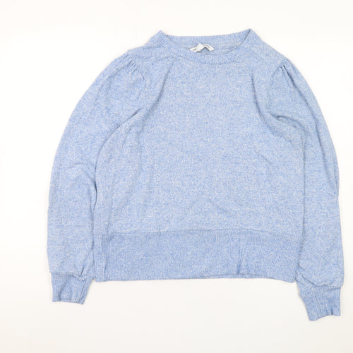 NEXT Women Blue Crew Neck Long Sleeve Pullover Jumper Size 14