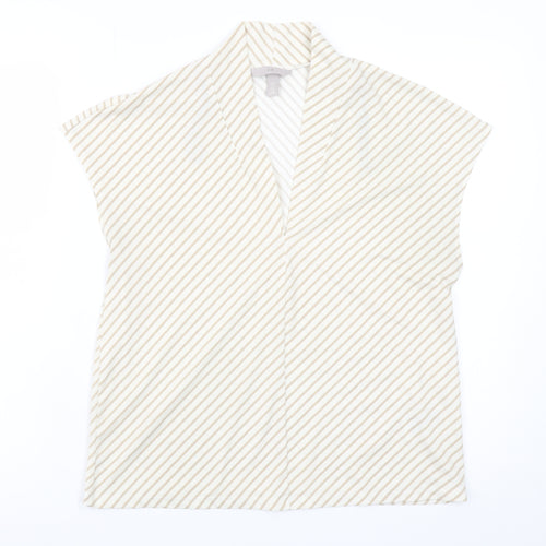 H&M Women’s Beige Striped Kimono Blouse Size S Relaxed Fit