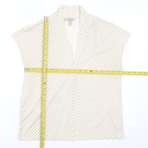 H&M Women’s Beige Striped Kimono Blouse Size S Relaxed Fit