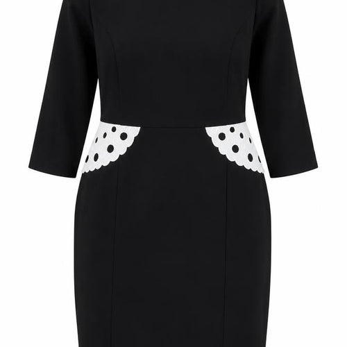 Myleene Klass Women's Black Sheath Dress Size 14 3/4 Sleeve Stretch
