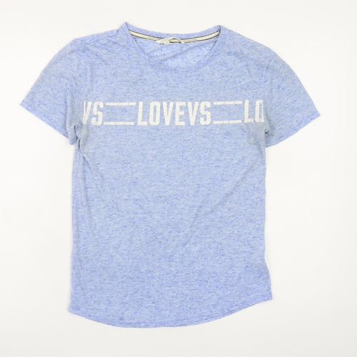 Victoria's Secret Women's Blue XS Basic Crew Neck Love T-Shirt