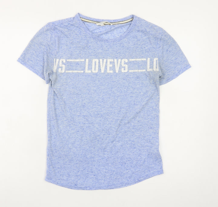 Victoria's Secret Women's Blue XS Basic Crew Neck Love T-Shirt