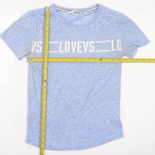 Victoria's Secret Women's Blue XS Basic Crew Neck Love T-Shirt