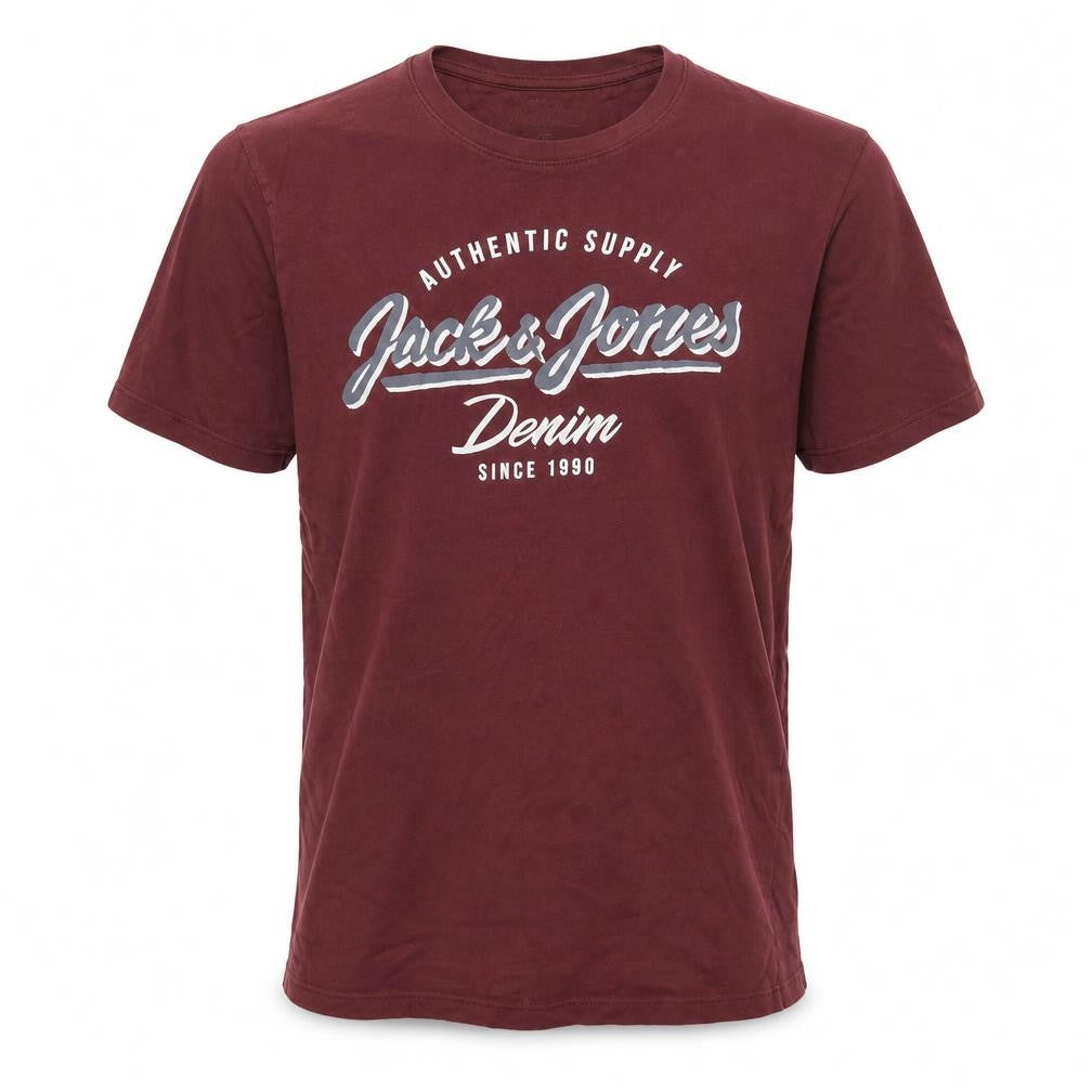 Jack & Jones Unisex Red Cotton Short Sleeve Basic T-Shirt S