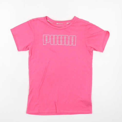 Puma Girls Pink Short Sleeve Crew Neck T-Shirt 11-12 Years