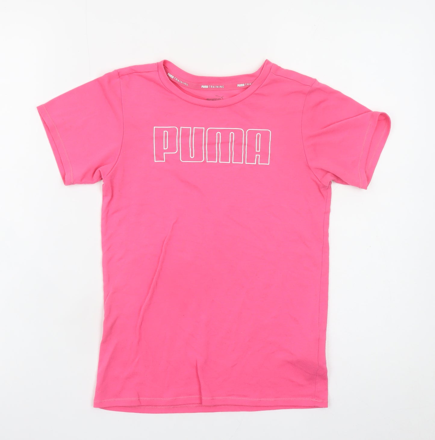 Puma Girls Pink Short Sleeve Crew Neck T-Shirt 11-12 Years