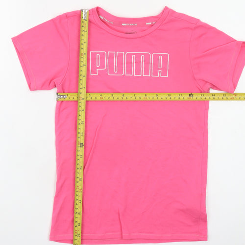 Puma Girls Pink Short Sleeve Crew Neck T-Shirt 11-12 Years