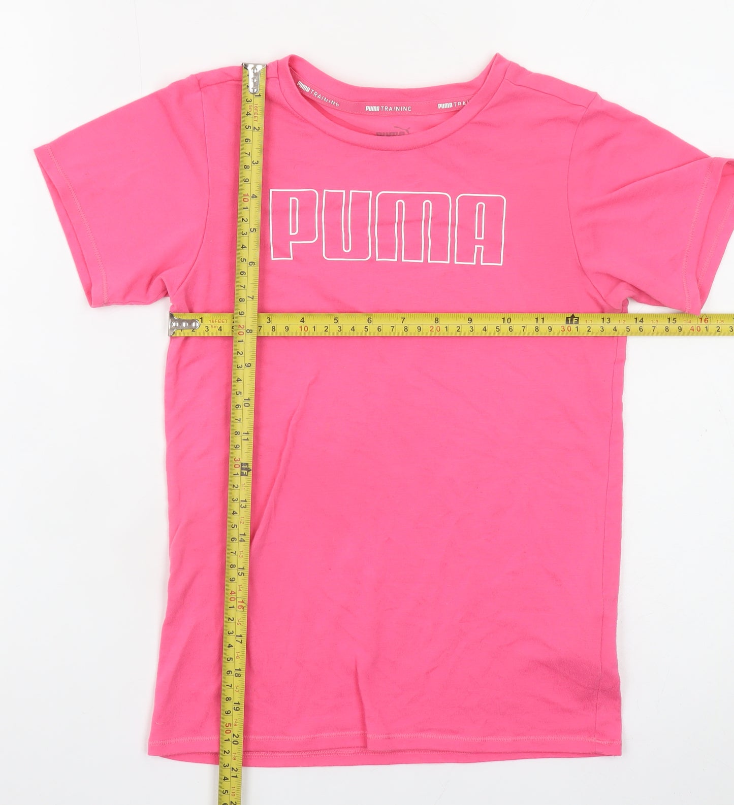 Puma Girls Pink Short Sleeve Crew Neck T-Shirt 11-12 Years