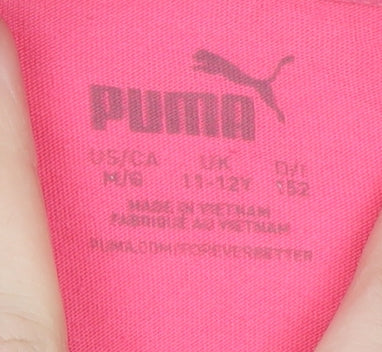 Puma Girls Pink Short Sleeve Crew Neck T-Shirt 11-12 Years