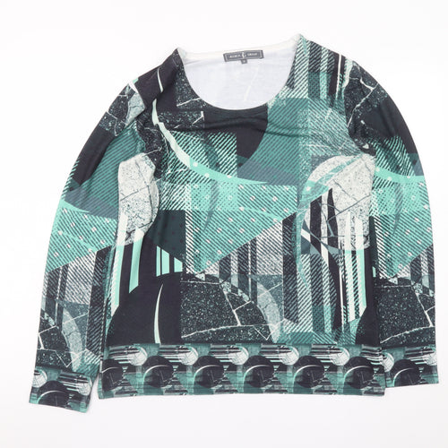 Jessica Graaf Womens Multicoloured Geometric Long Sleeve T-Shirt Size M
