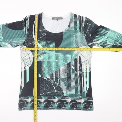 Jessica Graaf Womens Multicoloured Geometric Long Sleeve T-Shirt Size M