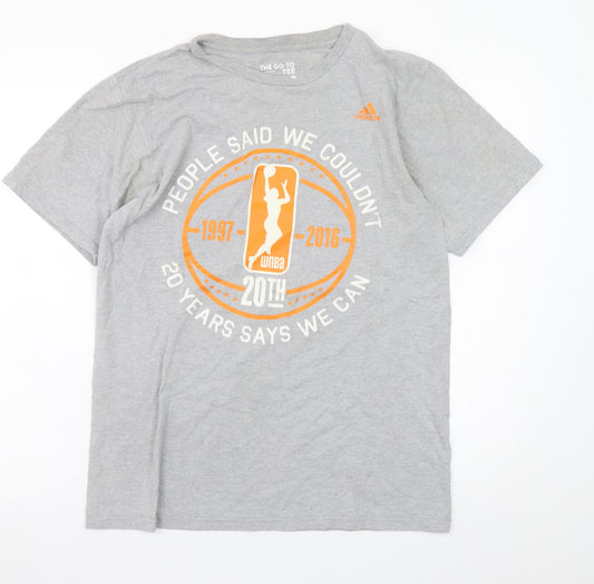 Adidas Men's Grey WNBA 20th Anniversary Graphic T-Shirt M