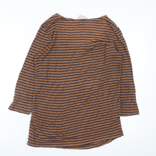 Red Herring Maternity Brown Striped 3/4 Sleeve Top Size 12