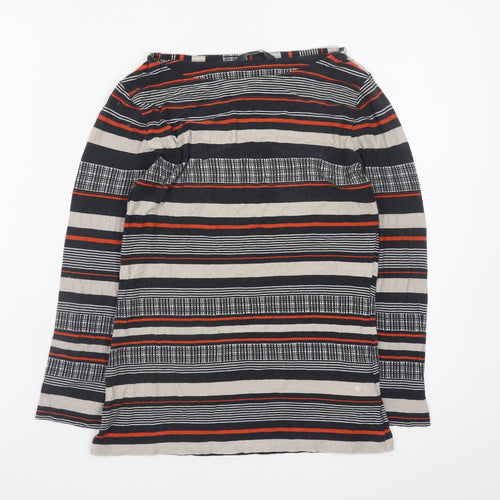 Marks and Spencer Women's Multicoloured Striped Long Sleeve T-Shirt Size 8